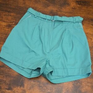 Vintage 80s Teal High Rise Shorts Size XS - 25-26" waist